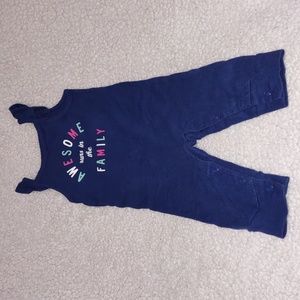 Baby girl clothes size 9M Blue 100% Cotton Awesome runs in the family
